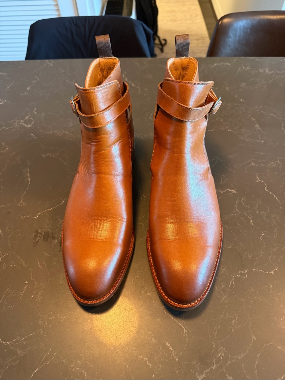 Beckett Simonon Cognac Leather Chukka Boots with Ankle Strap / Jodhpur size 9.5